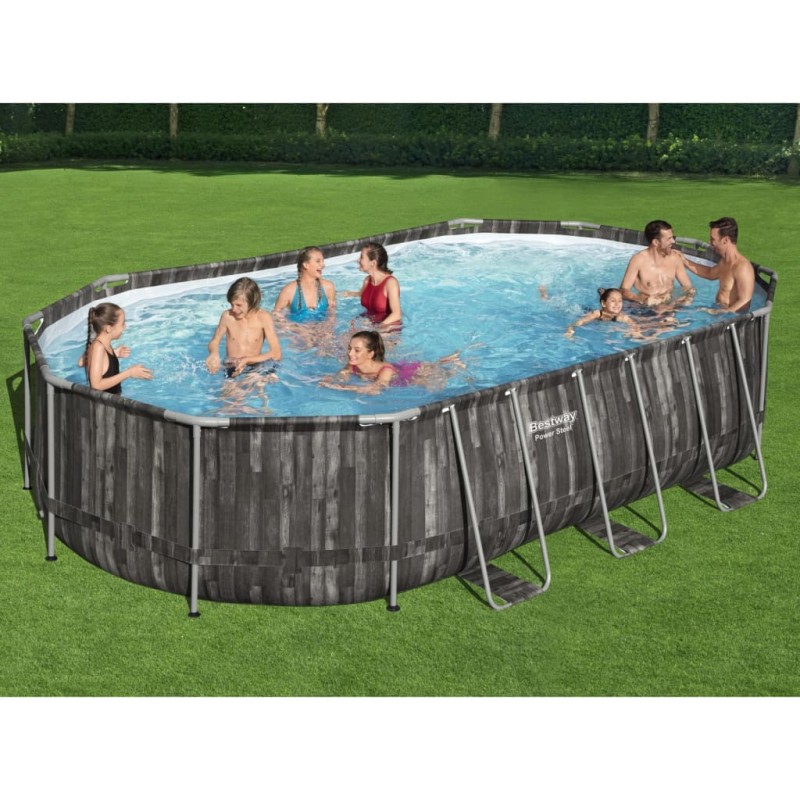Bestway Power Steel Swimmingpool-Set Oval 488x305x107 cm Bestway Power Steel Swimmingpool-Set Oval 488x305x107 cm
