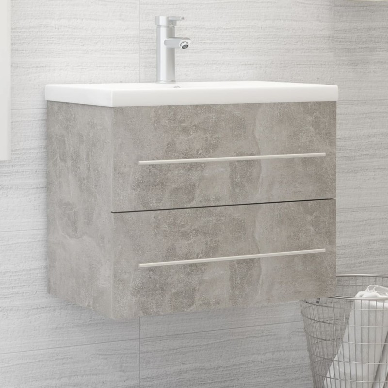 vidaXL Waschbeckenunterschrank Betongrau 60x38,5x48 cm Holzwerkstoff vidaXL Waschbeckenunterschrank Betongrau 60x38,5x48 cm Holzwerkstoff