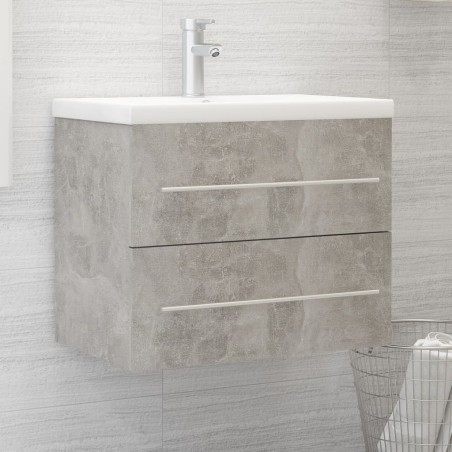 vidaXL Waschbeckenunterschrank Betongrau 60x38,5x48 cm Holzwerkstoff