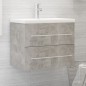 vidaXL Waschbeckenunterschrank Betongrau 60x38,5x48 cm Holzwerkstoff vidaXL Waschbeckenunterschrank Betongrau 60x38,5x48 cm Holzwerkstoff