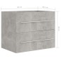 vidaXL Waschbeckenunterschrank Betongrau 60x38,5x48 cm Holzwerkstoff vidaXL Waschbeckenunterschrank Betongrau 60x38,5x48 cm Holzwerkstoff