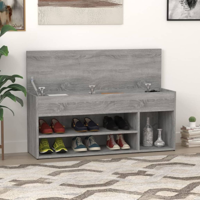 vidaXL Schuhbank Grau Sonoma 105x30x45 cm Holzwerkstoff vidaXL Schuhbank Grau Sonoma 105x30x45 cm Holzwerkstoff