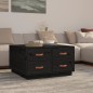 vidaXL Couchtisch Schwarz 80x80x45 cm Massivholz Kiefer vidaXL Couchtisch Schwarz 80x80x45 cm Massivholz Kiefer