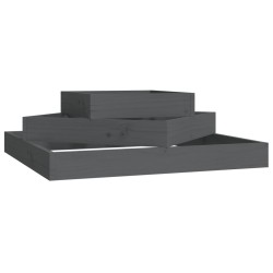 vidaXL Pflanzkübel Grau 83x83x27 cm Massivholz Kiefer