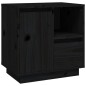 vidaXL Nachttisch Schwarz 50x34x50 cm Massivholz Kiefer vidaXL Nachttisch Schwarz 50x34x50 cm Massivholz Kiefer