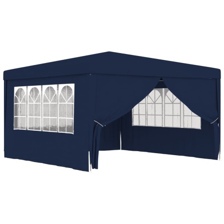 vidaXL Profi-Partyzelt mit Seitenwänden 4×4 m Blau 90 g/m²