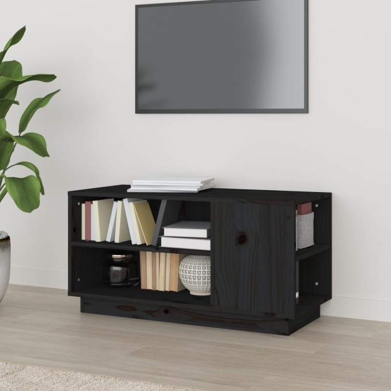 vidaXL TV-Schrank Schwarz 80x35x40,5 cm Massivholz Kiefer vidaXL TV-Schrank Schwarz 80x35x40,5 cm Massivholz Kiefer