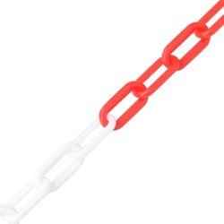 vidaXL Absperrkette  Rot und Weiß 30 m Ø8 mm Kunststoff