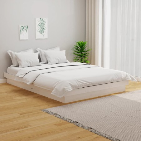 vidaXL Massivholzbett Weiß 120x200 cm