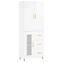 vidaXL Highboard Hochglanz-Weiß 69,5x34x180 cm Holzwerkstoff