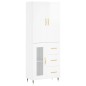 vidaXL Highboard Hochglanz-Weiß 69,5x34x180 cm Holzwerkstoff vidaXL Highboard Hochglanz-Weiß 69,5x34x180 cm Holzwerkstoff