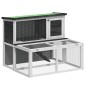 vidaXL Kaninchenstall Grau 102x90x84,5 cm Massivholz Kiefer vidaXL Kaninchenstall Grau 102x90x84,5 cm Massivholz Kiefer