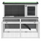 vidaXL Kaninchenstall Grau 102x90x84,5 cm Massivholz Kiefer vidaXL Kaninchenstall Grau 102x90x84,5 cm Massivholz Kiefer