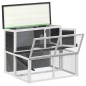 vidaXL Kaninchenstall Grau 102x90x84,5 cm Massivholz Kiefer vidaXL Kaninchenstall Grau 102x90x84,5 cm Massivholz Kiefer