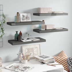 vidaXL Schwebende Wandregale 4 Stk. Hochglanz-Grau 60x23,5x3,8cm MDF 