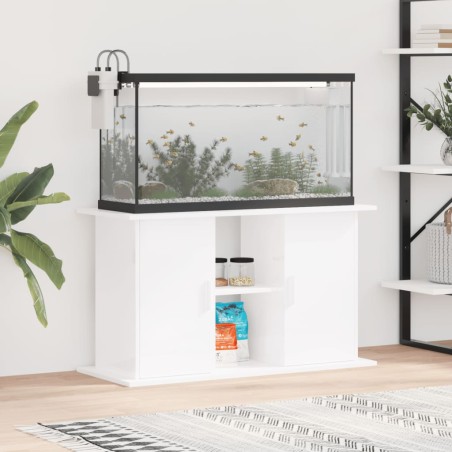 vidaXL Aquariumständer Hochglanz-Weiß 101x41x58 cm Holzwerkstoff