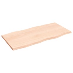 vidaXL Tischplatte 100x50x2 cm Massivholz Eiche Unbehandelt Baumkante