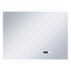 vidaXL LED-Badspiegel mit Berührungssensor und Zeitanzeige 80x60 cm