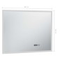 vidaXL LED-Badspiegel mit Berührungssensor und Zeitanzeige 80x60 cm vidaXL LED-Badspiegel mit Berührungssensor und Zeitanzeige 80x60 cm