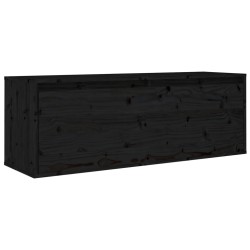 vidaXL Wandschrank Schwarz 100x30x35 cm Massivholz Kiefer