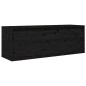 vidaXL Wandschrank Schwarz 100x30x35 cm Massivholz Kiefer vidaXL Wandschrank Schwarz 100x30x35 cm Massivholz Kiefer