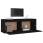 vidaXL Wandschrank Schwarz 100x30x35 cm Massivholz Kiefer vidaXL Wandschrank Schwarz 100x30x35 cm Massivholz Kiefer