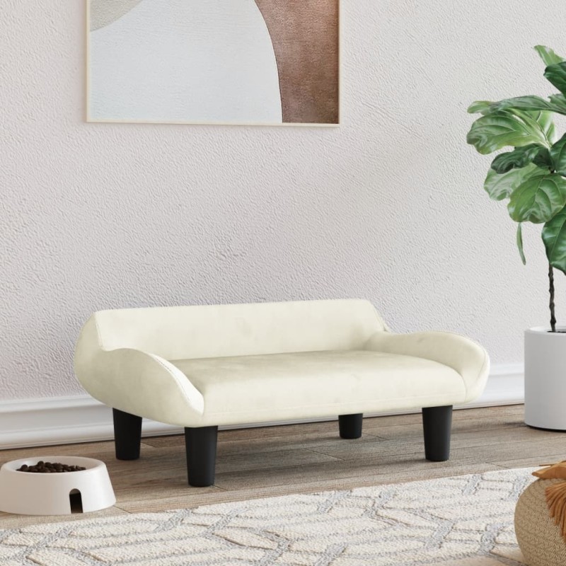 Hundebett Creme 70x40x24 cm Samt Hundebett Creme 70x40x24 cm Samt