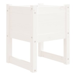 vidaXL Pflanzkübel Weiß 40x40x52,5 cm Massivholz Kiefer