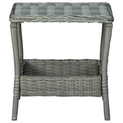 vidaXL Gartentisch Hellgrau 45x45x46,5 cm Poly Rattan