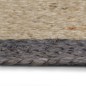 vidaXL Teppich Handgefertigt Jute mit Dunkelgrauem Rand 90 cm vidaXL Teppich Handgefertigt Jute mit Dunkelgrauem Rand 90 cm