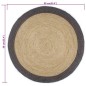 vidaXL Teppich Handgefertigt Jute mit Dunkelgrauem Rand 90 cm vidaXL Teppich Handgefertigt Jute mit Dunkelgrauem Rand 90 cm