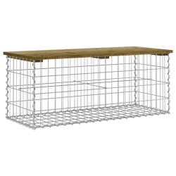 vidaXL Gartenbank aus Gabionen 103x44x42 cm Kiefernholz Imprägniert
