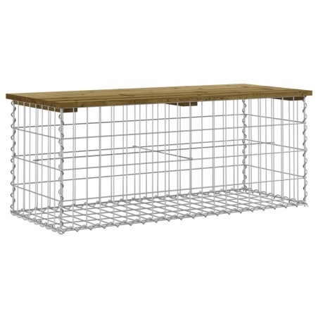 vidaXL Gartenbank aus Gabionen 103x44x42 cm Kiefernholz Imprägniert