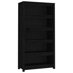 vidaXL Bücherregal Schwarz 80x35x154 cm Massivholz Kiefer