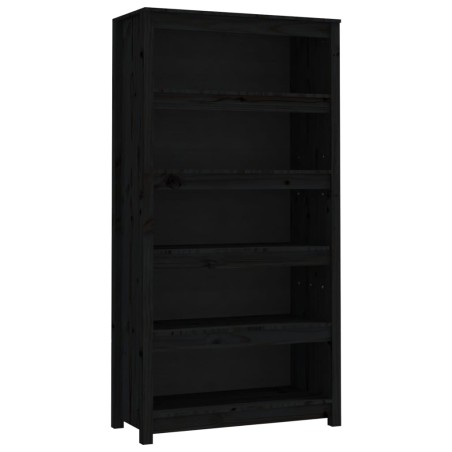 vidaXL Bücherregal Schwarz 80x35x154 cm Massivholz Kiefer