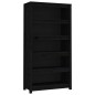 vidaXL Bücherregal Schwarz 80x35x154 cm Massivholz Kiefer vidaXL Bücherregal Schwarz 80x35x154 cm Massivholz Kiefer
