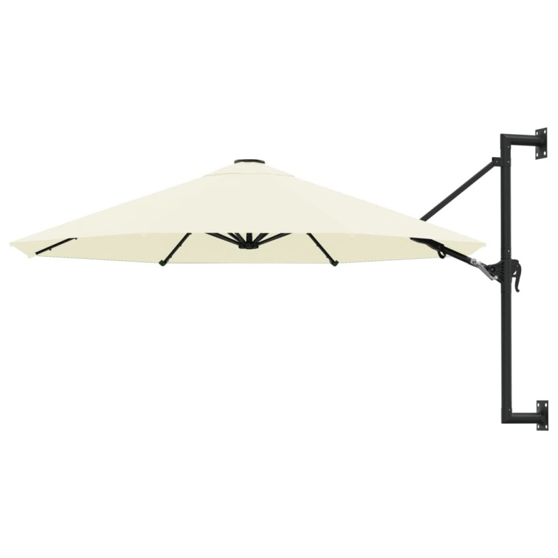 vidaXL Sonnenschirm Wandmontage mit Metallmast 300 cm Sandfarben vidaXL Sonnenschirm Wandmontage mit Metallmast 300 cm Sandfarben