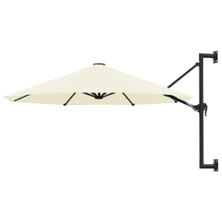 vidaXL Sonnenschirm Wandmontage mit Metallmast 300 cm Sandfarben