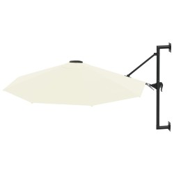 vidaXL Sonnenschirm Wandmontage mit Metallmast 300 cm Sandfarben