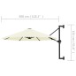 vidaXL Sonnenschirm Wandmontage mit Metallmast 300 cm Sandfarben vidaXL Sonnenschirm Wandmontage mit Metallmast 300 cm Sandfarben