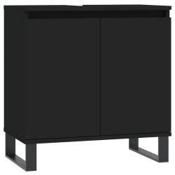 vidaXL Badschrank Schwarz 58x33x60 cm Holzwerkstoff