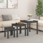 vidaXL Satztische 3 Stk. Grau Massivholz Kiefer vidaXL Satztische 3 Stk. Grau Massivholz Kiefer
