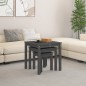 vidaXL Satztische 3 Stk. Grau Massivholz Kiefer vidaXL Satztische 3 Stk. Grau Massivholz Kiefer
