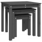 vidaXL Satztische 3 Stk. Grau Massivholz Kiefer vidaXL Satztische 3 Stk. Grau Massivholz Kiefer