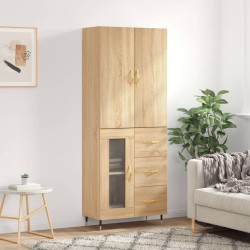 vidaXL Highboard Sonoma-Eiche 69,5x34x180 cm Holzwerkstoff