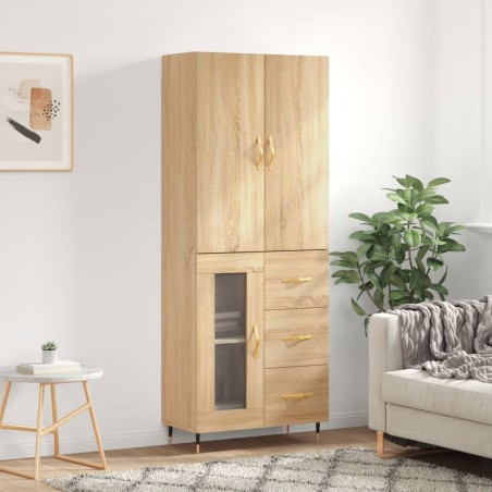 vidaXL Highboard Sonoma-Eiche 69,5x34x180 cm Holzwerkstoff