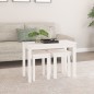 vidaXL Satztische 3 Stk. Weiß Massivholz Kiefer vidaXL Satztische 3 Stk. Weiß Massivholz Kiefer