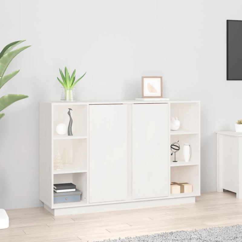 vidaXL Sideboard Weiß 120x35x80 cm Massivholz Kiefer vidaXL Sideboard Weiß 120x35x80 cm Massivholz Kiefer