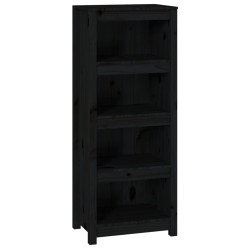 vidaXL Bücherregal Schwarz 50x35x125,5 cm Massivholz Kiefer