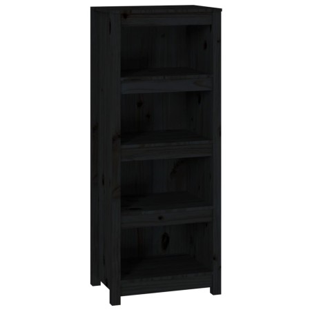 vidaXL Bücherregal Schwarz 50x35x125,5 cm Massivholz Kiefer